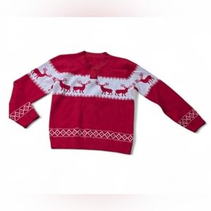 Red and White Reindeer Sweater